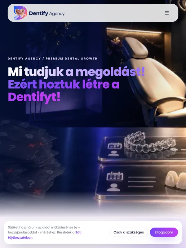 Dentify Agency: tablet nézet