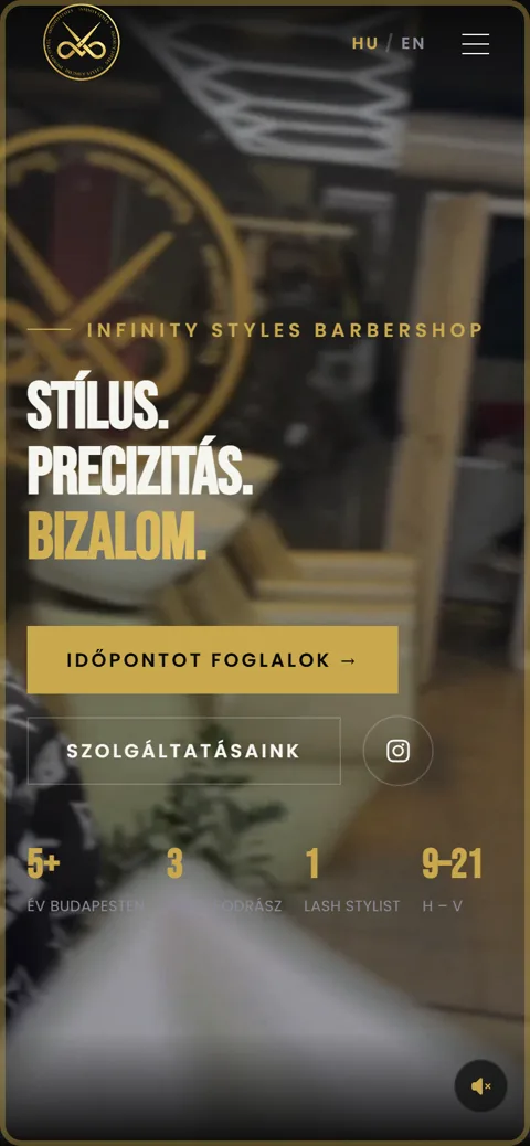 Infinity Styles: mobil nézet
