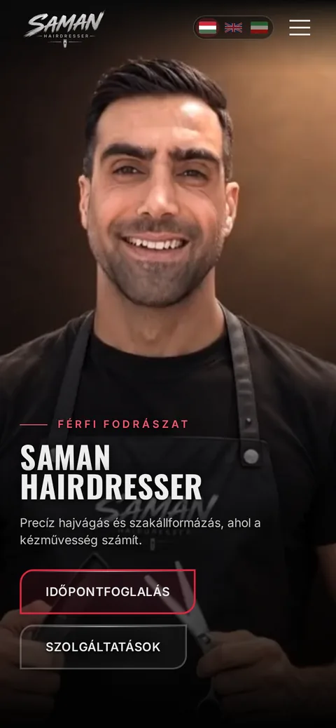 Saman Hairdresser: mobil nézet
